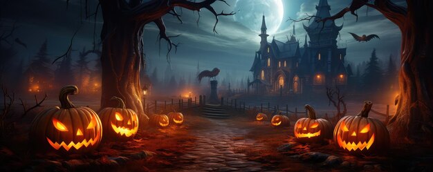 halloween background with halloween objects