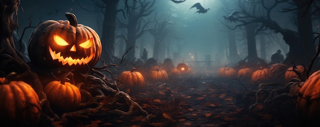 halloween background with halloween objects