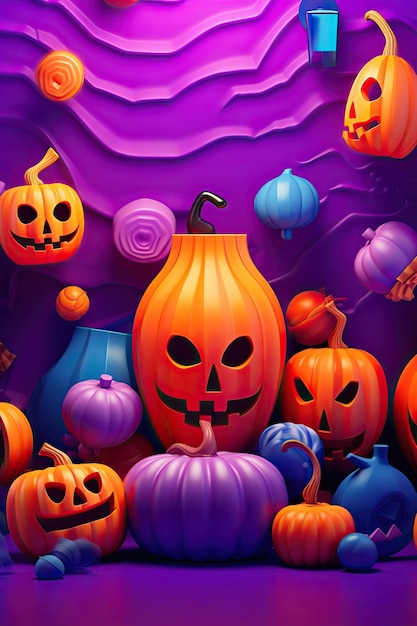 halloween background with halloween objects