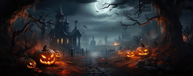 halloween background with halloween in style of dark and light