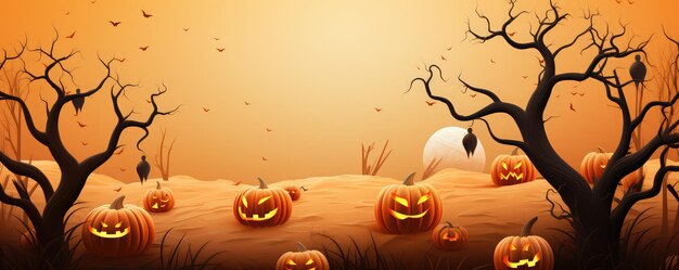 Photo halloween background with halloween in style of dark and light
