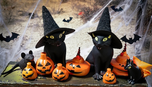 写真 幽霊の出る背景猫の頭蓋骨墓地怖い不気味なホラー シーン ai とハロウィーンの背景