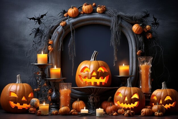 Halloween Background with Haunted Mirror