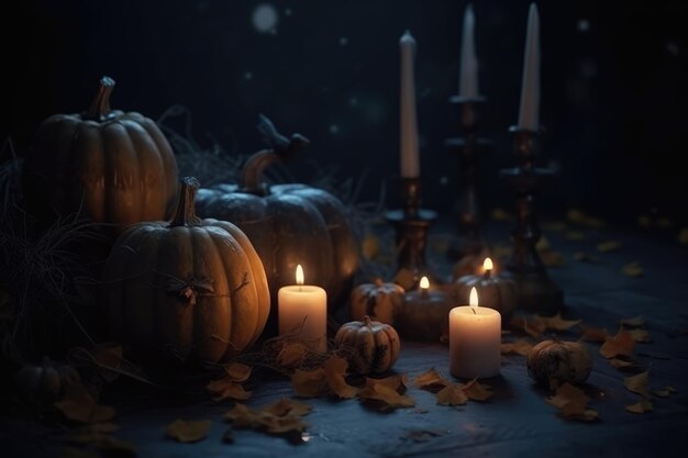 Premium Ai Image Halloween Background With Jack O Lantern Generative Ai Premium Ai Image Halloween Background With Jack O Lantern Generative Ai