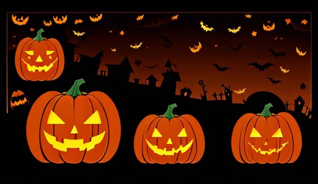 Halloween Background With Moon Orange Palace And Bat Silhouette Vector Hd PNG Images