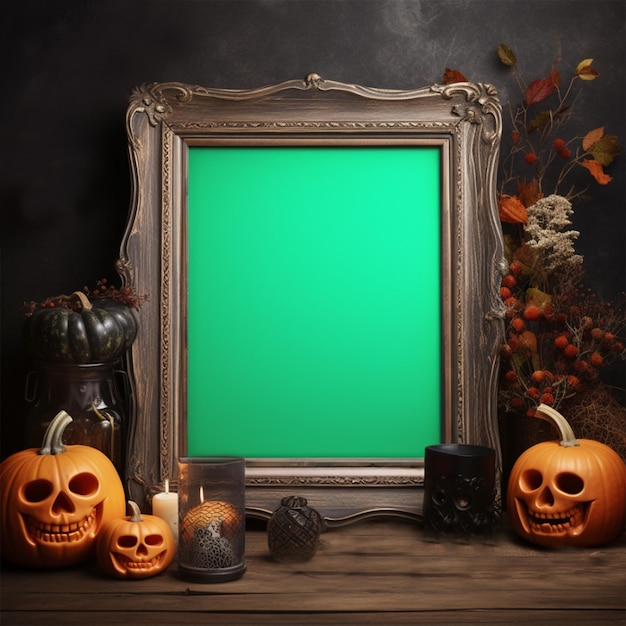 Halloween background with phone with copy space