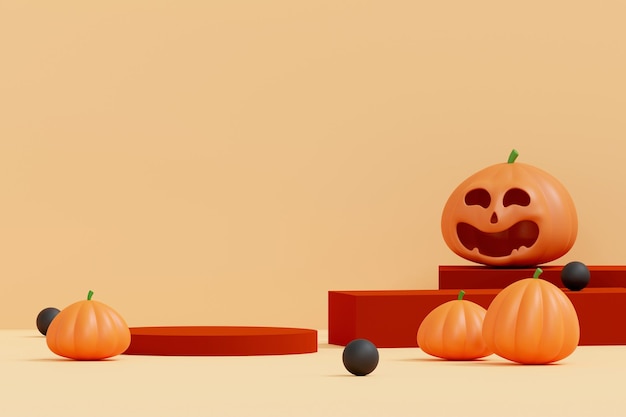 halloween background with podium for product display.