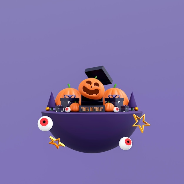 halloween background with podium for product display.