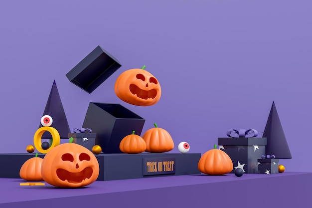 Sfondo di halloween con podio per la visualizzazione del prodotto.