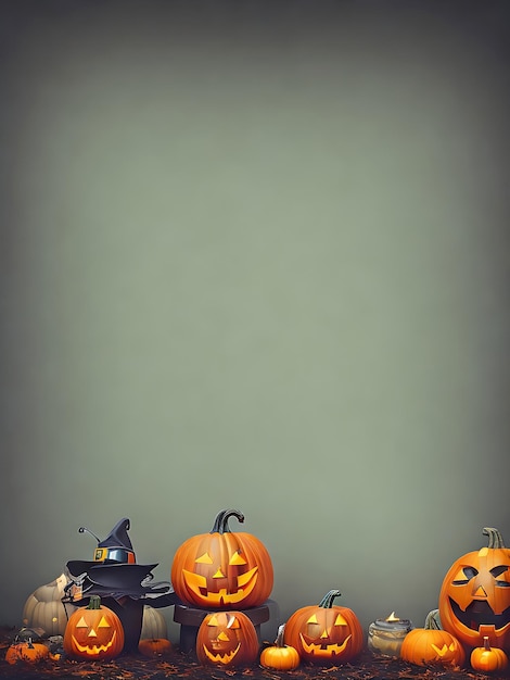 Photo halloween background with pumpkin and ai generated photo