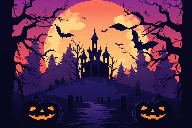 Halloween background with pumpkin and batshalloween background with pumpkinshalloween background