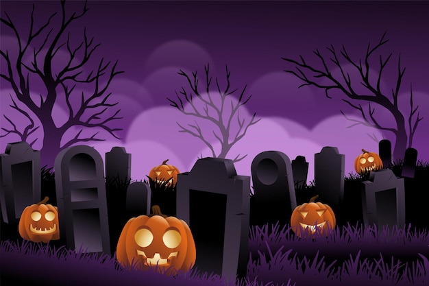 Halloween background with pumpkin Realistic design