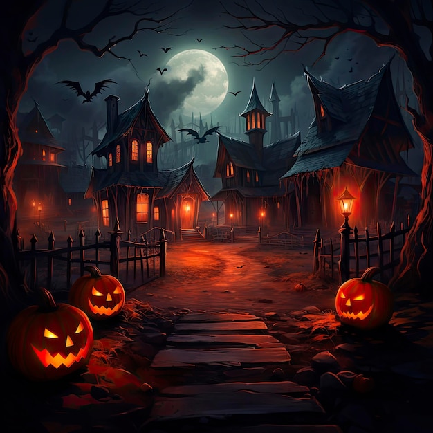 halloween background with pumpkin