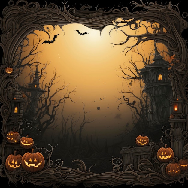 halloween background with pumpkin