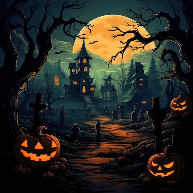 halloween background with pumpkin