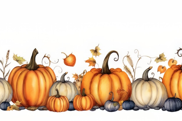 Halloween background with pumpkins bats and place for your text