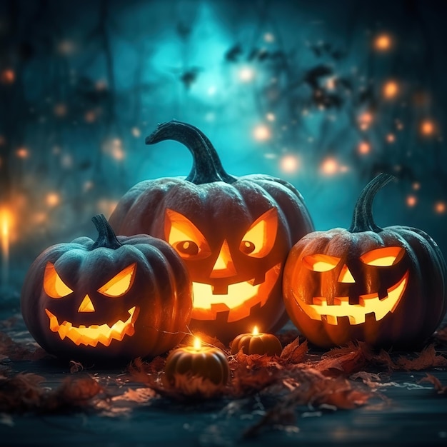 halloween background with pumpkins