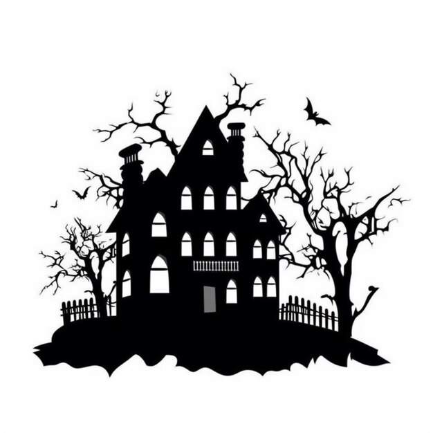 Photo halloween background with scary pumpkins candles in the graveyard at night with a castle background