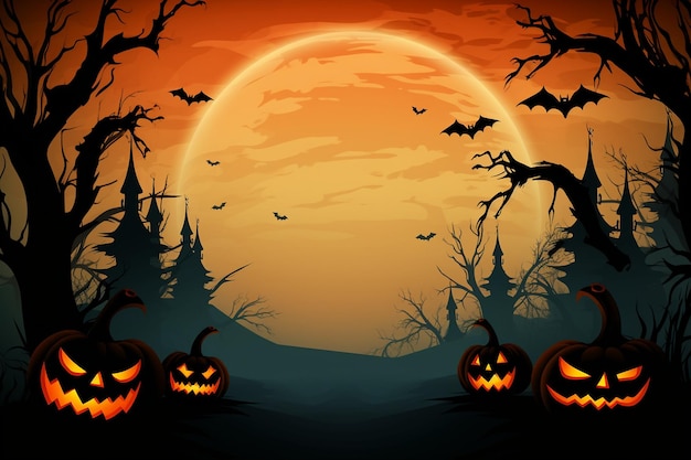 Halloween Background with Spooky Shadows