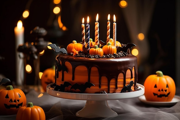 Halloween baking mess on a kitchen counter featuring themed cookies cupcakes and cakes