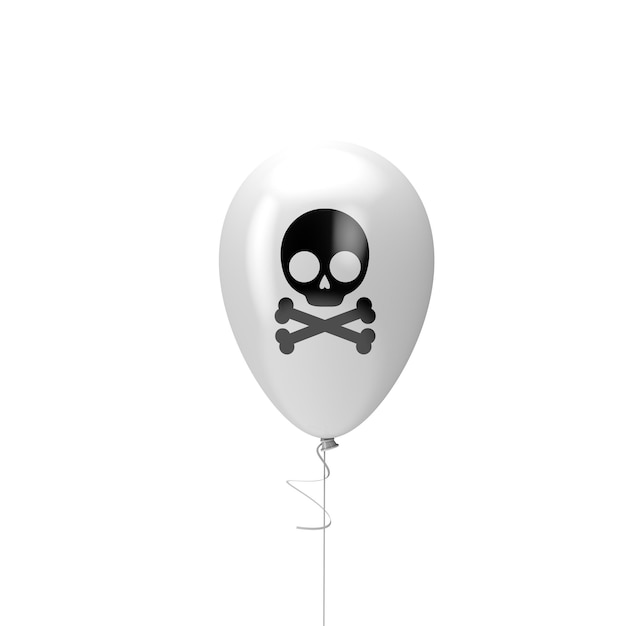 Halloween-ballon met schedel en kruisbeen d render