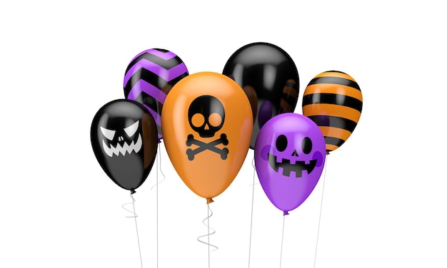 Halloween ballonnen happy halloween decotation d render