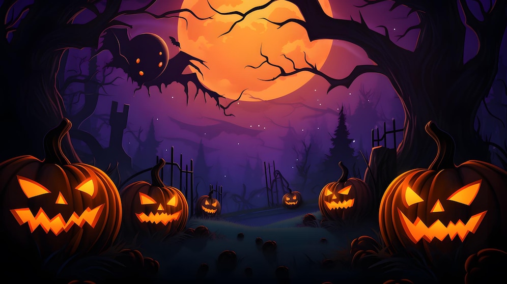 Premium Photo | Halloween banner background with halloween pumpkin and ...