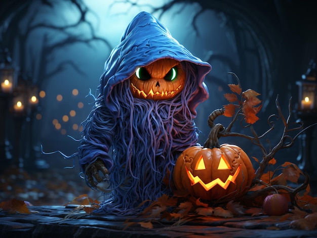 Halloween banner Dark horror Jackolantern image background