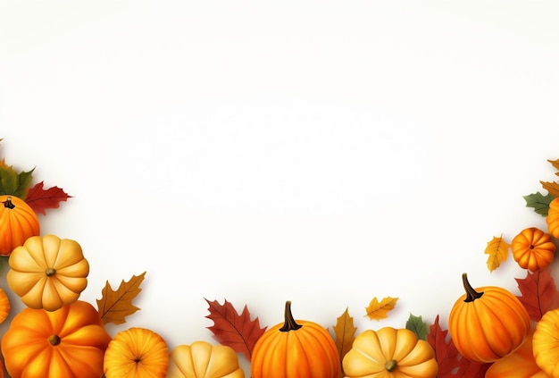 halloween banner design with pumpkin and leaves background