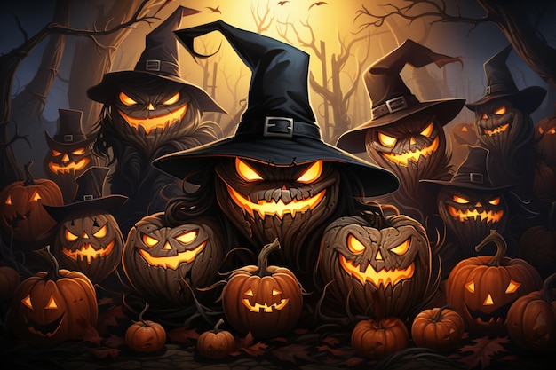 Halloween banner Donkere horror Jackolantern afbeeldingsachtergrond