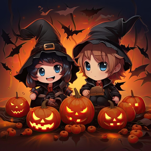 Halloween banner Gelukkig Halloween behang gegenereerd door AI