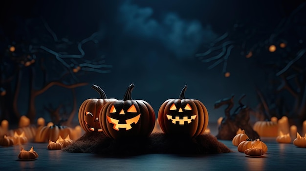 Halloween banner Happy Halloween behang met kopie ruimte AI gegenereerd