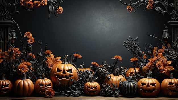 Halloween banner Happy Halloween behang met kopie ruimte AI gegenereerd