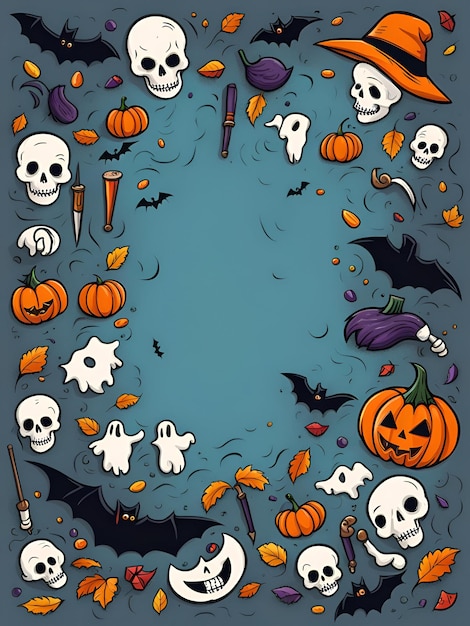 Halloween banner illustratie met angstaanjagende pompoenen