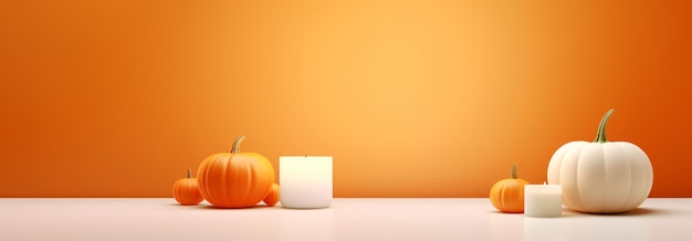 Halloween banner Orange stage podium background