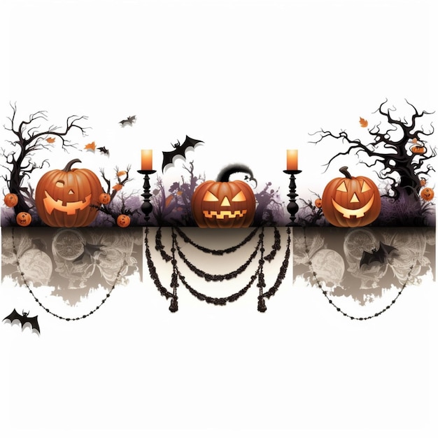 Foto halloween-banners met witte hoge achtergrond - kwaliteit