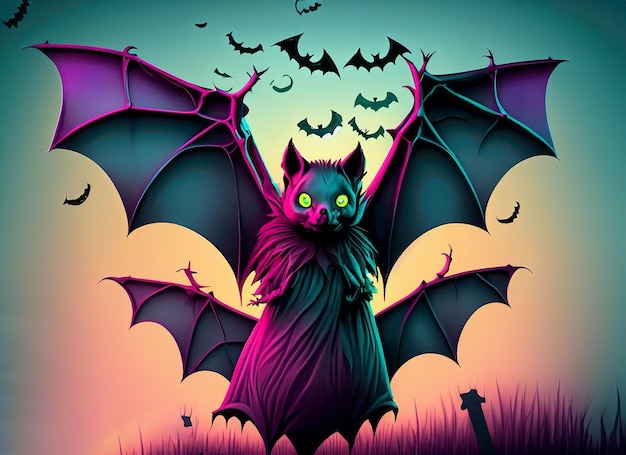 Halloween bat and animals