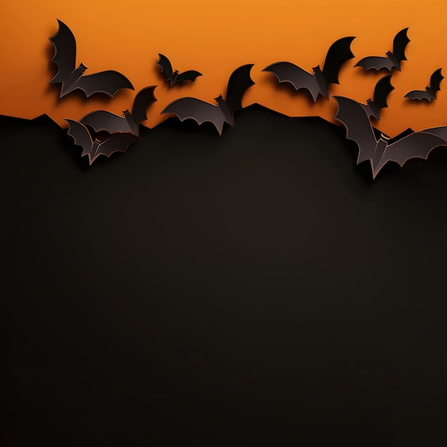 Halloween bat background with copy space AI generated