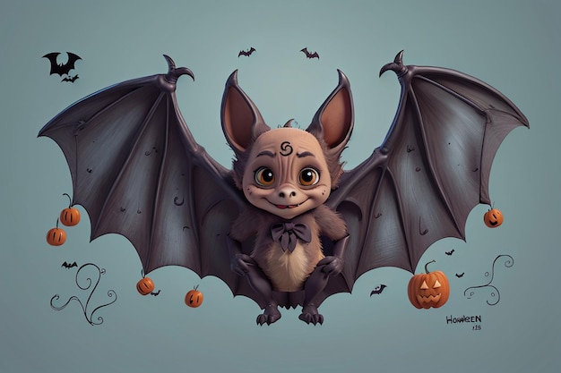 Foto illustrazione del pipistrello di halloween