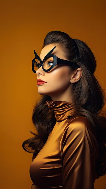 Halloween bat woman wearing glasses