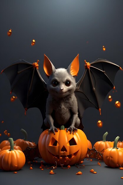 Фото Хэллоуинские летучие мыши хеллоуинские летучие мыши фон 3d хеллоуинские летучие мыши иллюстрация хеллоуинский фон ai generative