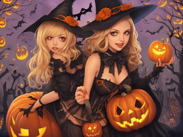 Halloween beautiful close up image ai generated