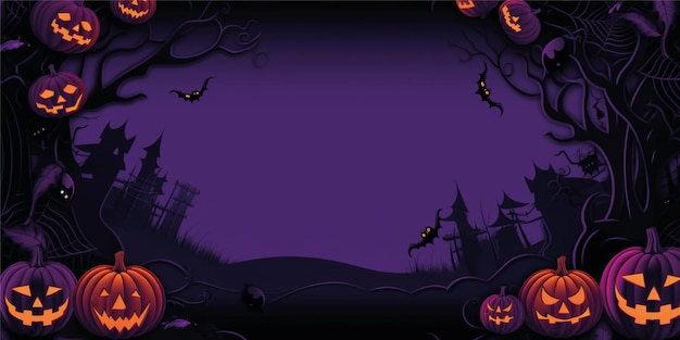 halloween-beeldverhaalillustratieachtergrond met exemplaarruimte