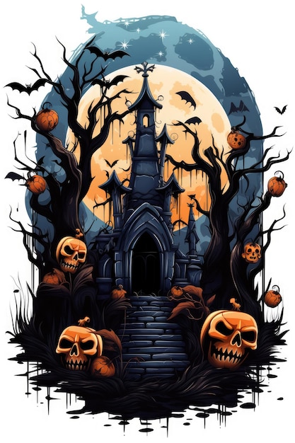 Halloween begraafplaats ontwerp sticker