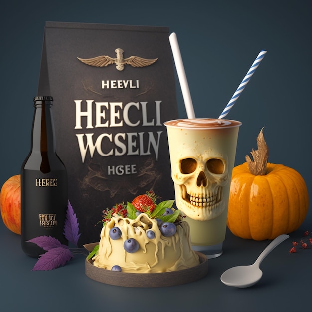 halloween beverage elements background