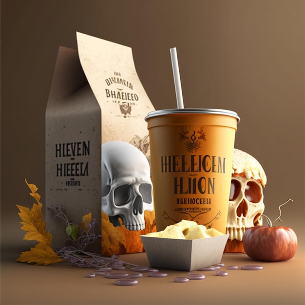 halloween beverage elements background