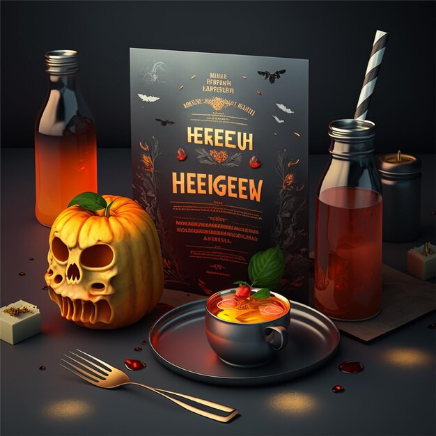 halloween beverage elements background