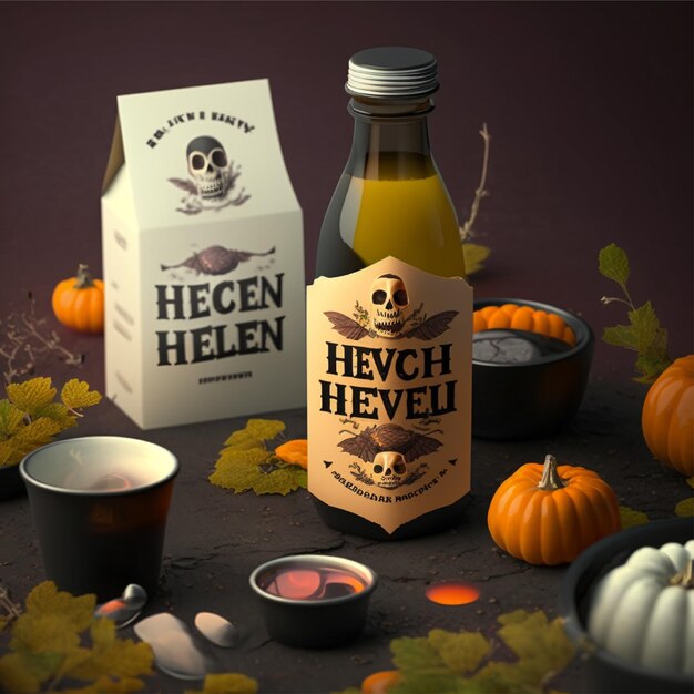 Photo halloween beverage elements background