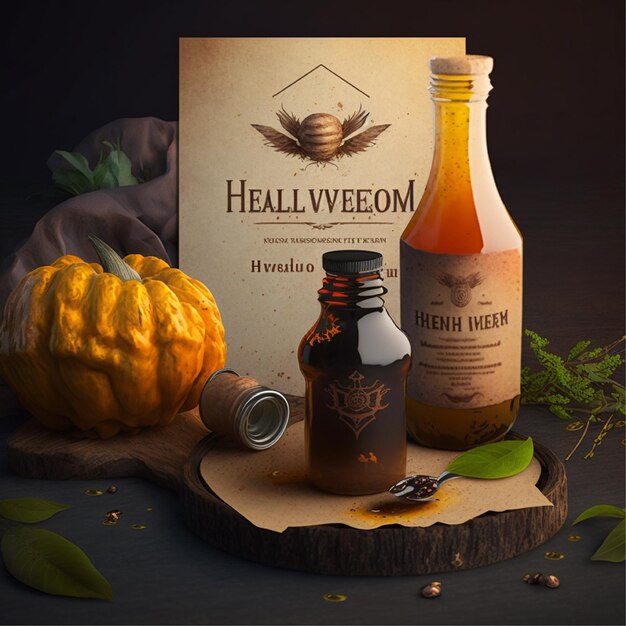 halloween beverage elements background