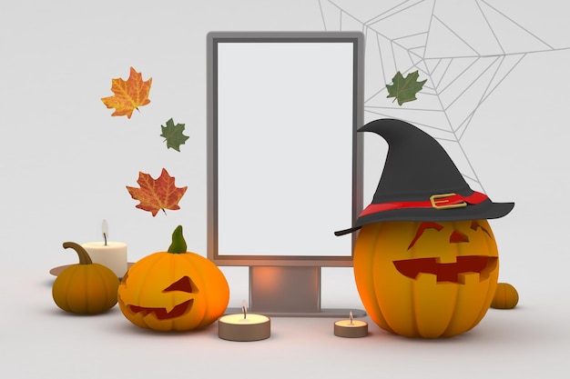 Halloween Billboard Front Side In White Background